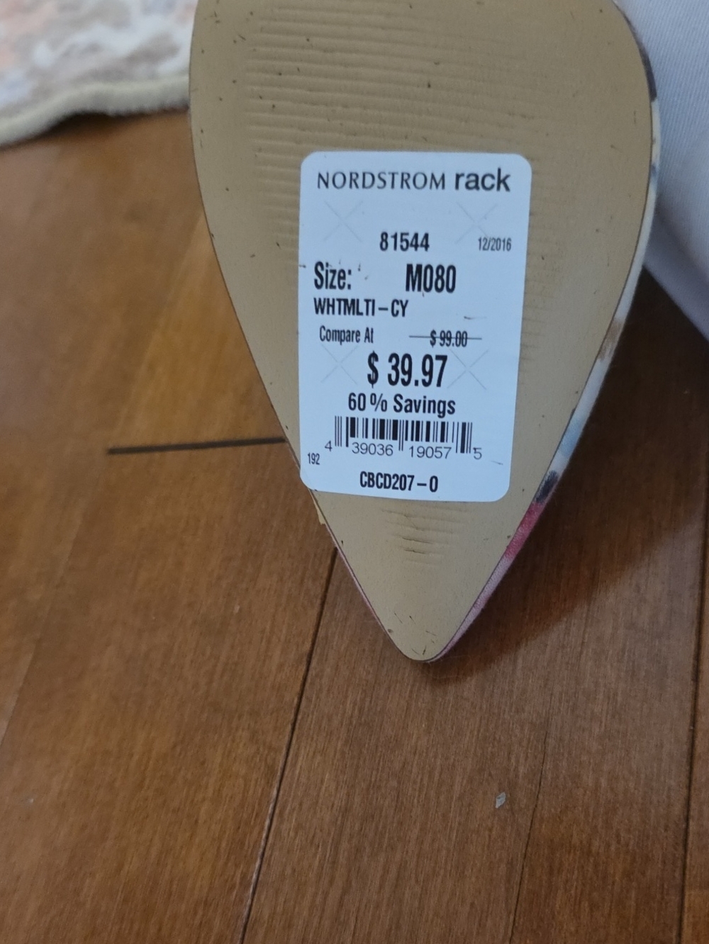 Charles David "Pact" White Multi Floral Pointed Toe Stiletto Pumps NWT Size 8 - Picture 7 of 7